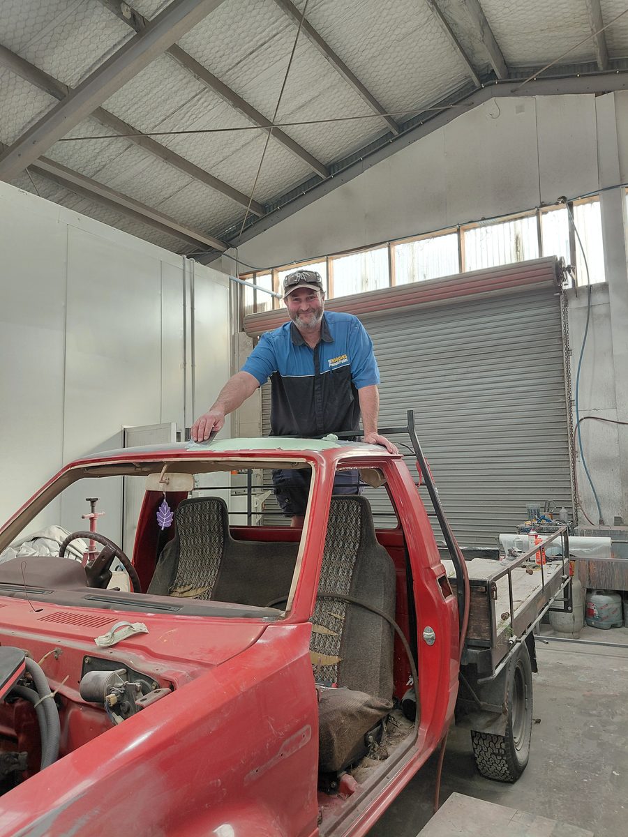 Todd, panel beater and welder at Higgins Panel and Paint